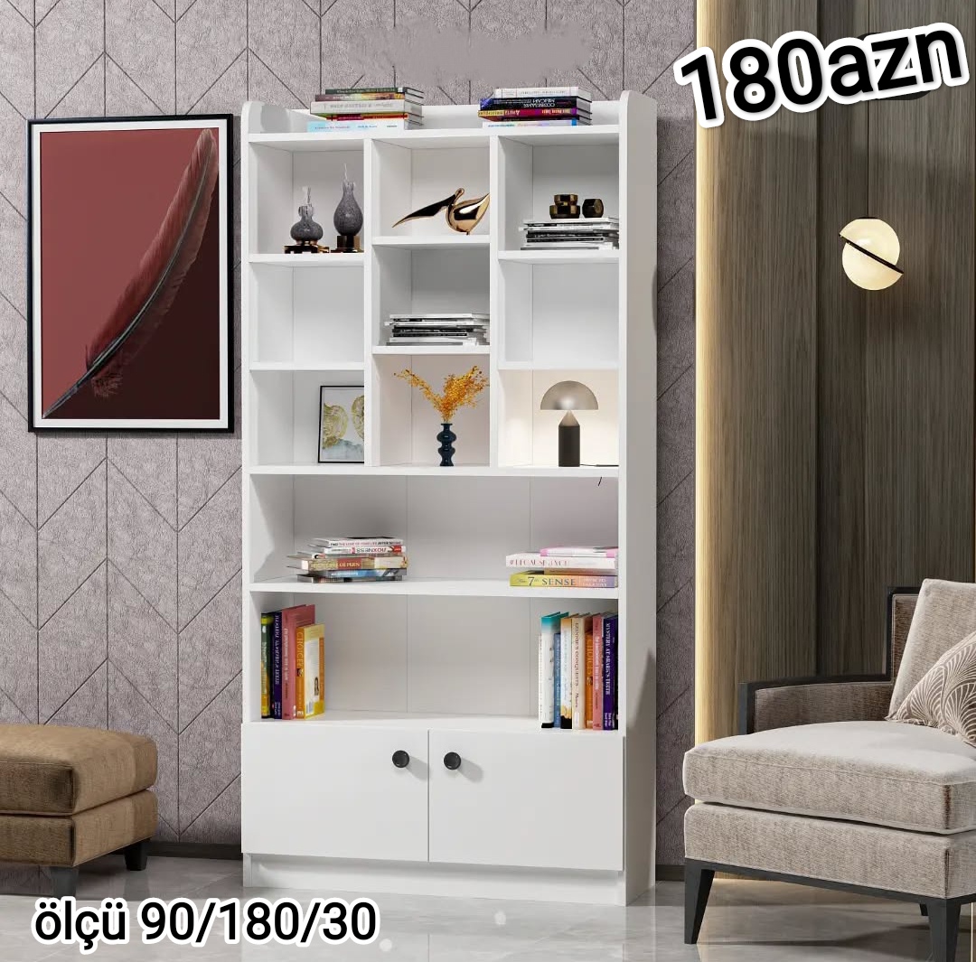 Kitab şkafı Sifarişlə hazırlanır Rəng seçimi var Ölçü