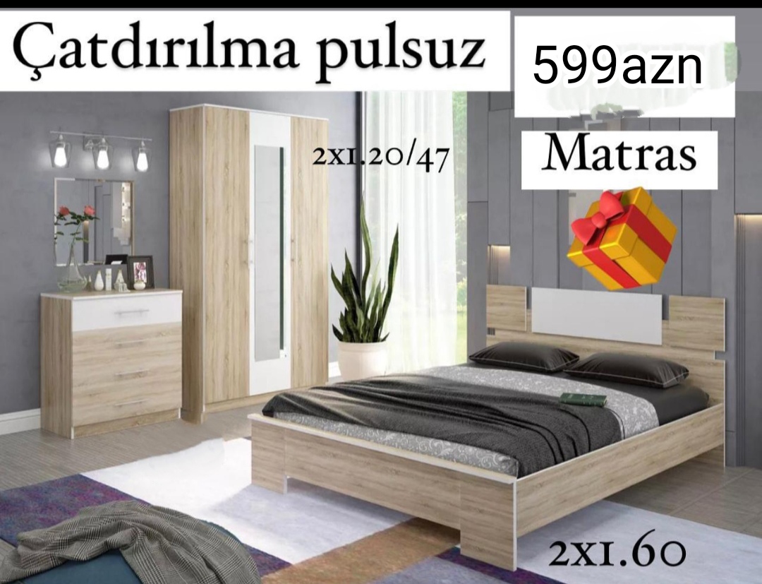 Yataq otağı mebeli Sifarişlə hazırlanır Rəng seçimi var