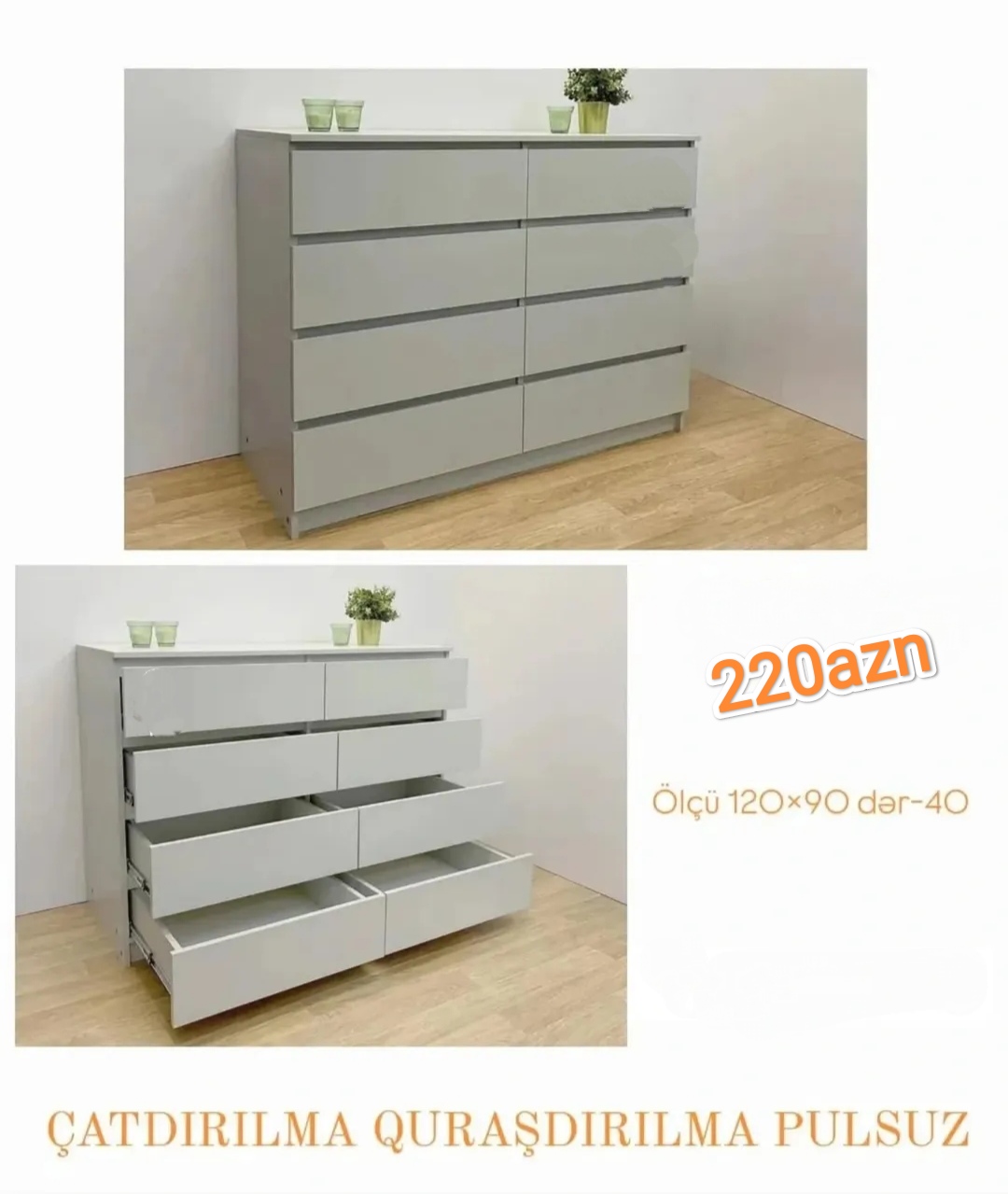 Kamod Sifarişlə hazırlanır Rəng seçimi var Ölçü 90/120/40sm