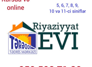 Riyaziyyat hazırlığı. Tərəqqi-1 Tədris Mərkəzi sizləri