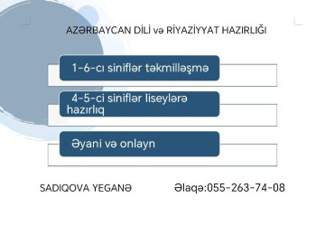 Liseylere mekteblere Azerbaycan dili riyaziyyatdan hazirliq