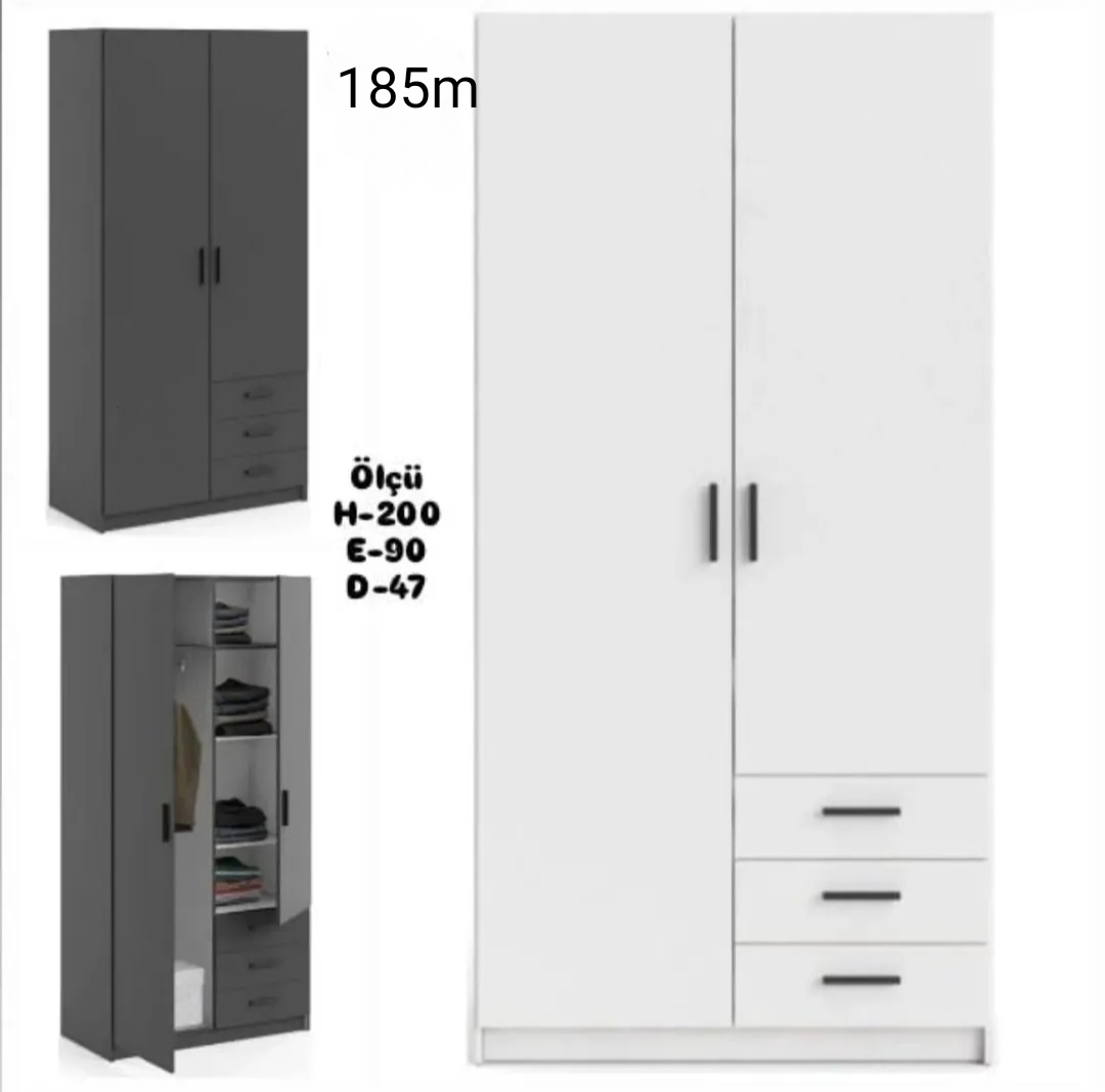 2Qapili şkaf Sifarişlə hazırlanır Rəng seçimi var Ölçü