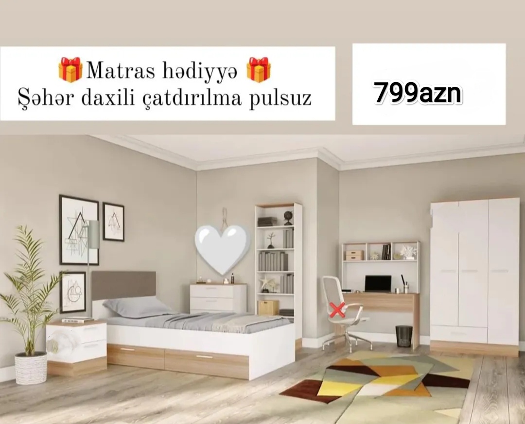 Gənc mebeli Sifarişlə hazırlanır Rəng seçimi var Matras