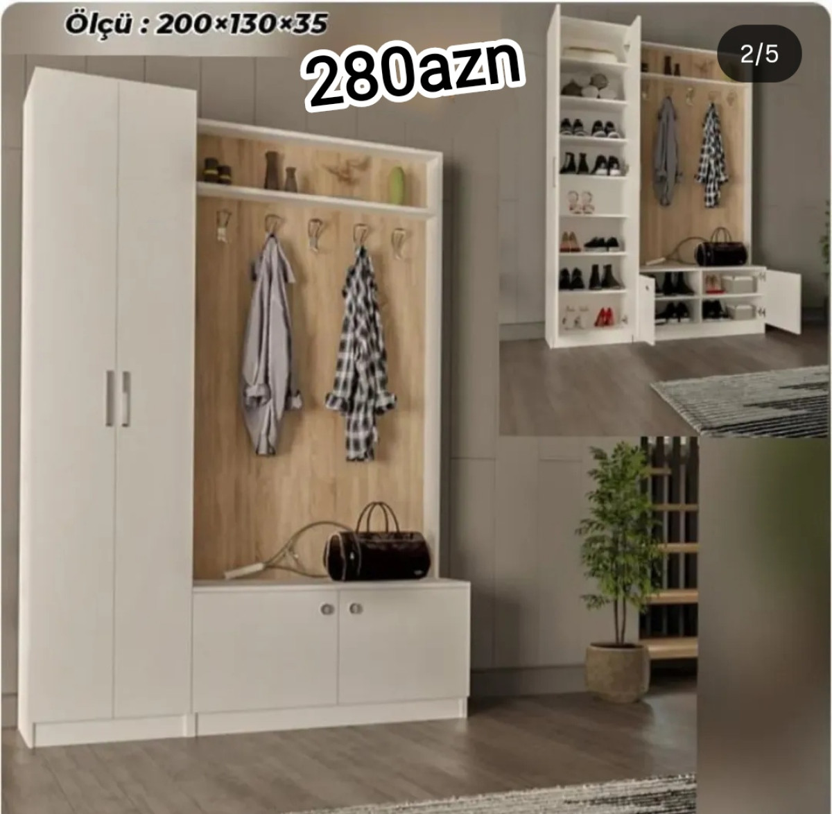 Dəhliz dolabı Dəhliz dolabı Sifarişlə hazırlanır Rəng seçimi var Ölçü