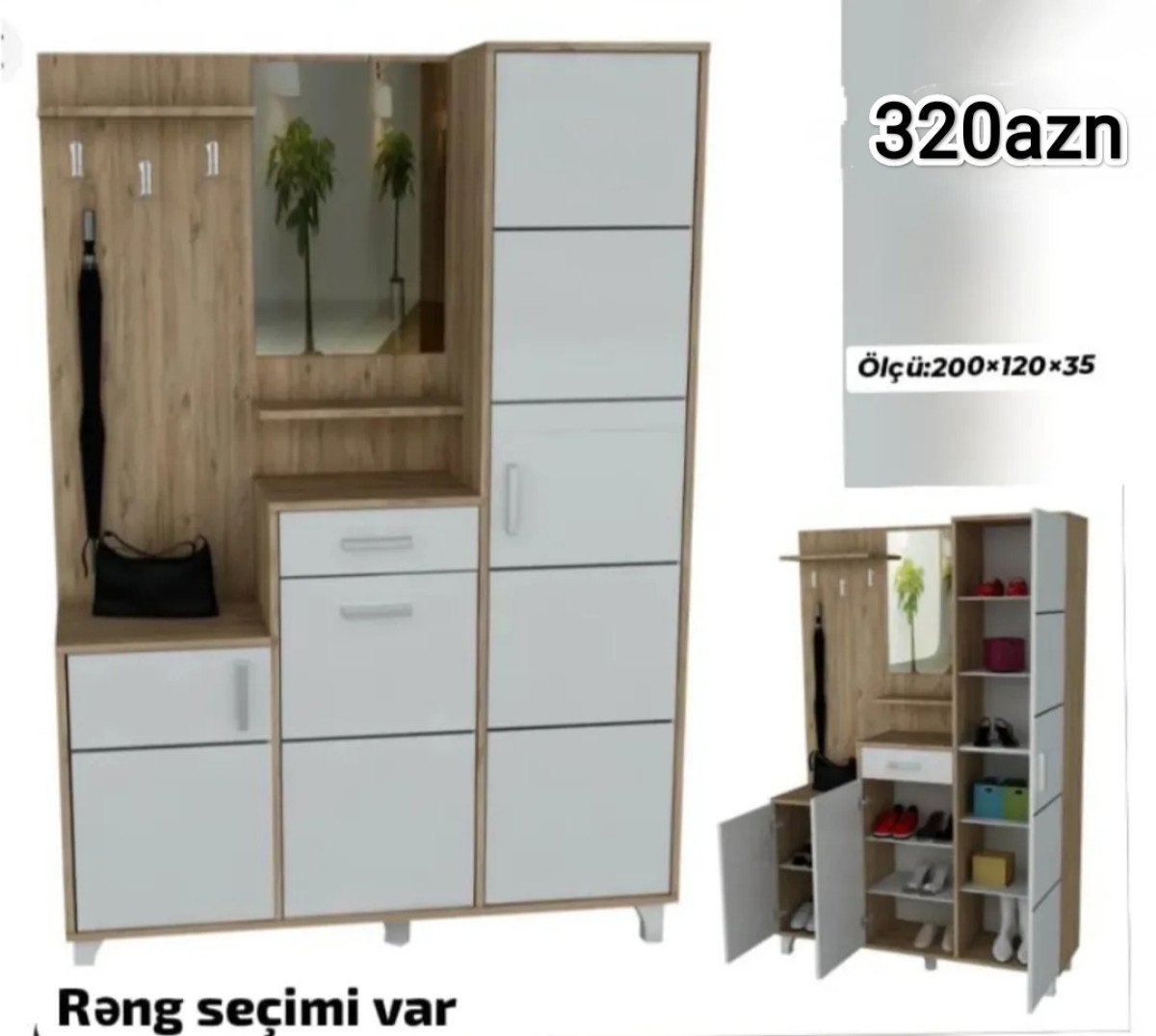 Dəhliz mebeli Dəhliz mebeli Sifarişlə hazırlanır Rəng seçimi var Ölçü