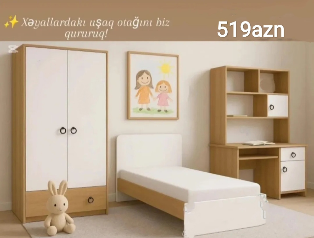Uşaq mebel dəsti Uşaq mebel dəsti Sifarişlə hazırlanır Rəng seçimi var