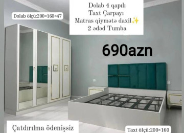 Yataq dəsti Sifarişlə hazırlanır Rəng seçimi var Qiyməti