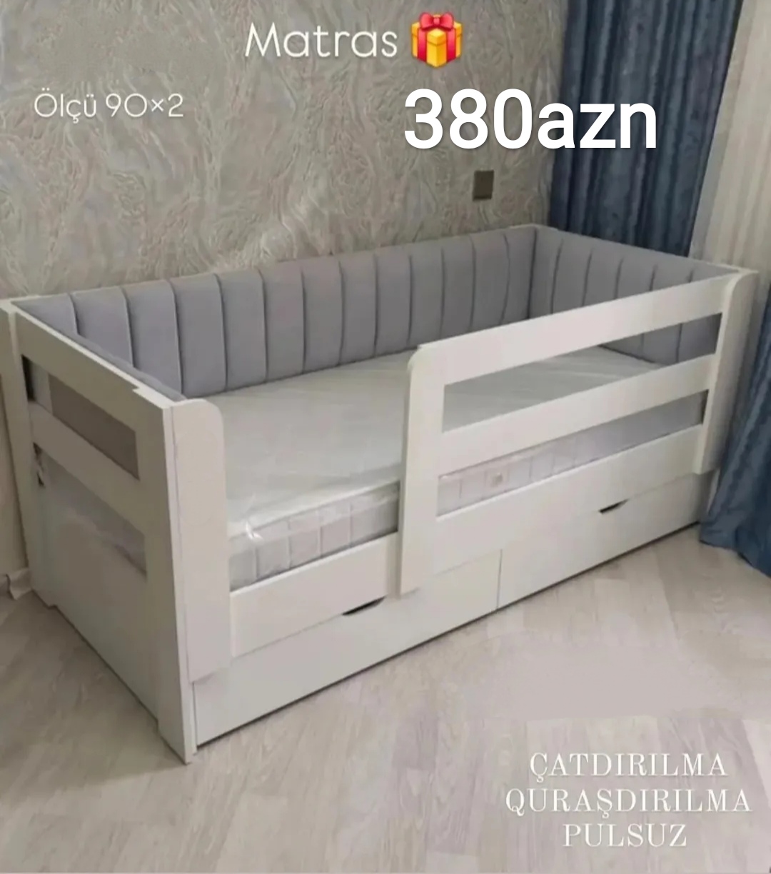 Uşaq çarpayısı Sifarişlə hazırlanır Rəng seçimi var Ölçü