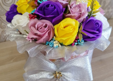 Sabun gül sebetleri sifarişlə istənilən dizaynda