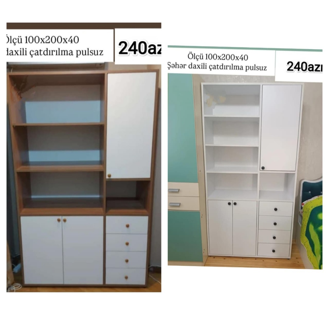 Kitab şkafı Sifarişlə hazırlanır Rəng seçimi var Ölçü