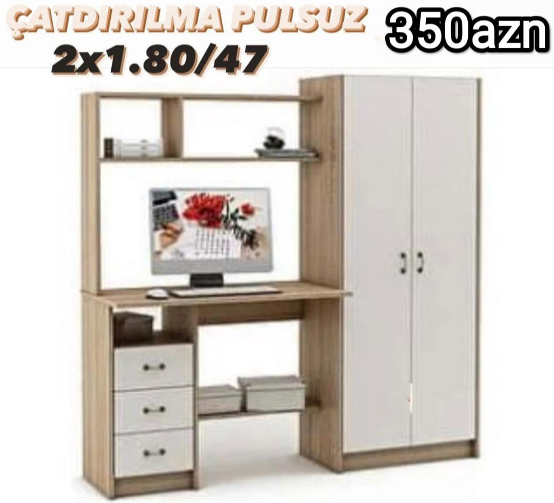 Kompüter masası Sifarişlə hazırlanır Rəng seçimi var Ölçü