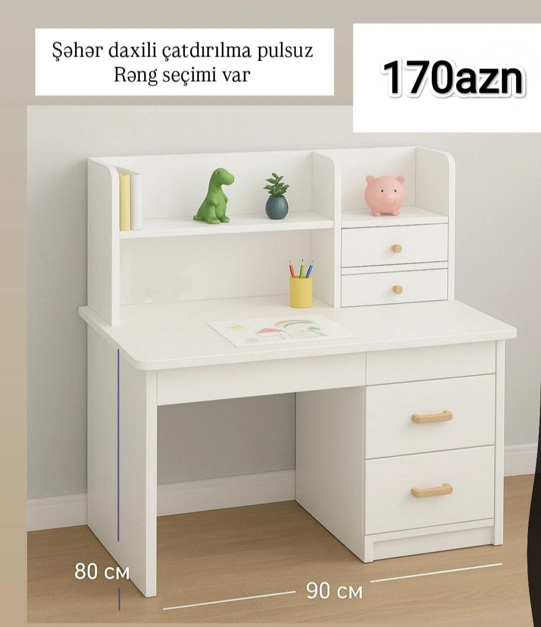 Yazı masi Sifarişlə hazırlanır Rəng seçimi var Qiyməti