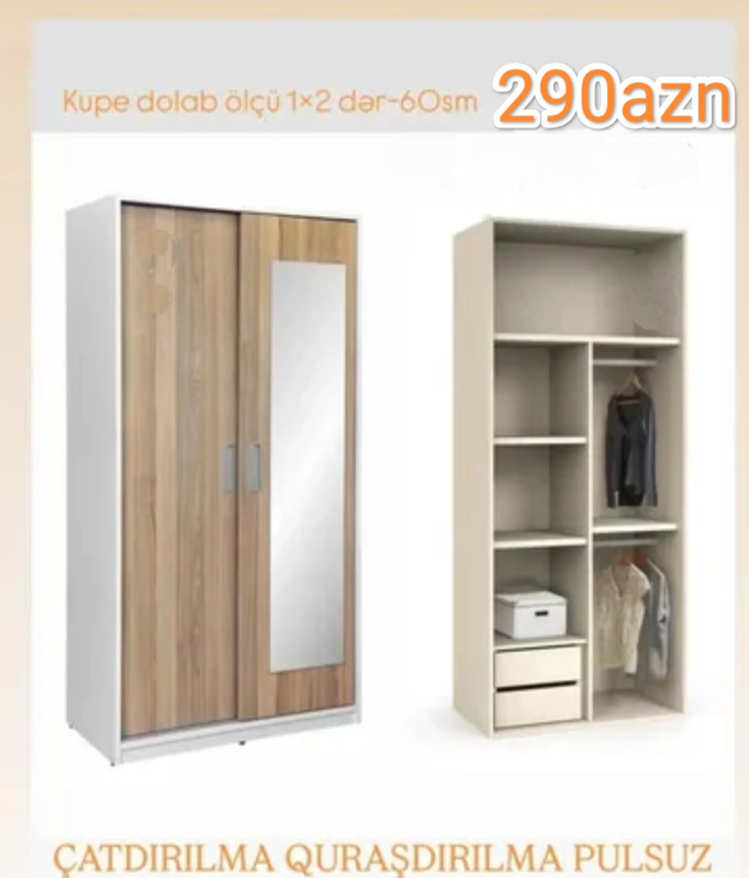 Küpe dolab Sifarişlə hazırlanır Rəng seçimi var Ölçü