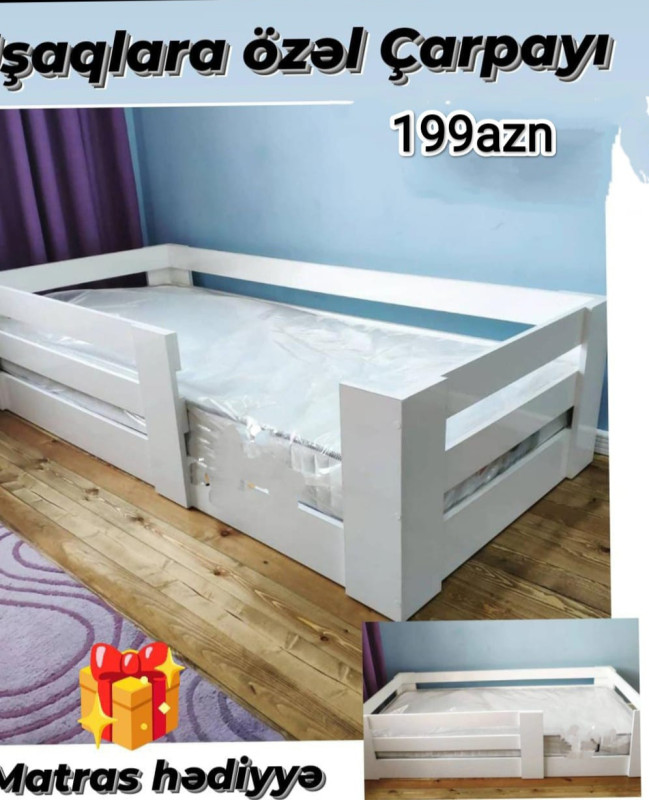 Uşaq çarpayısı Sifarişlə hazırlanır Rəng seçimi var Ölçü