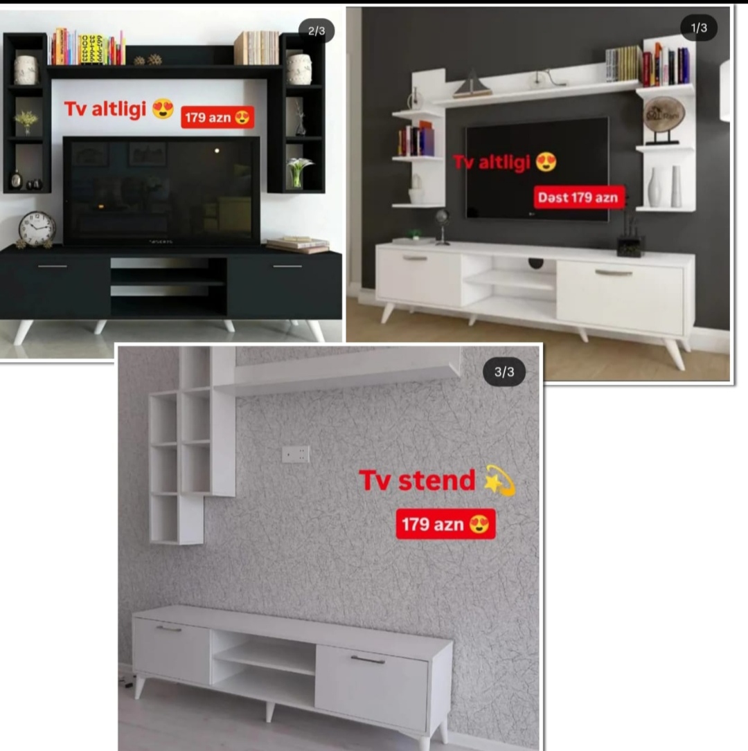 Tv stend Sifarişlə hazırlanır Rəng seçimi var Ölçü 180sm