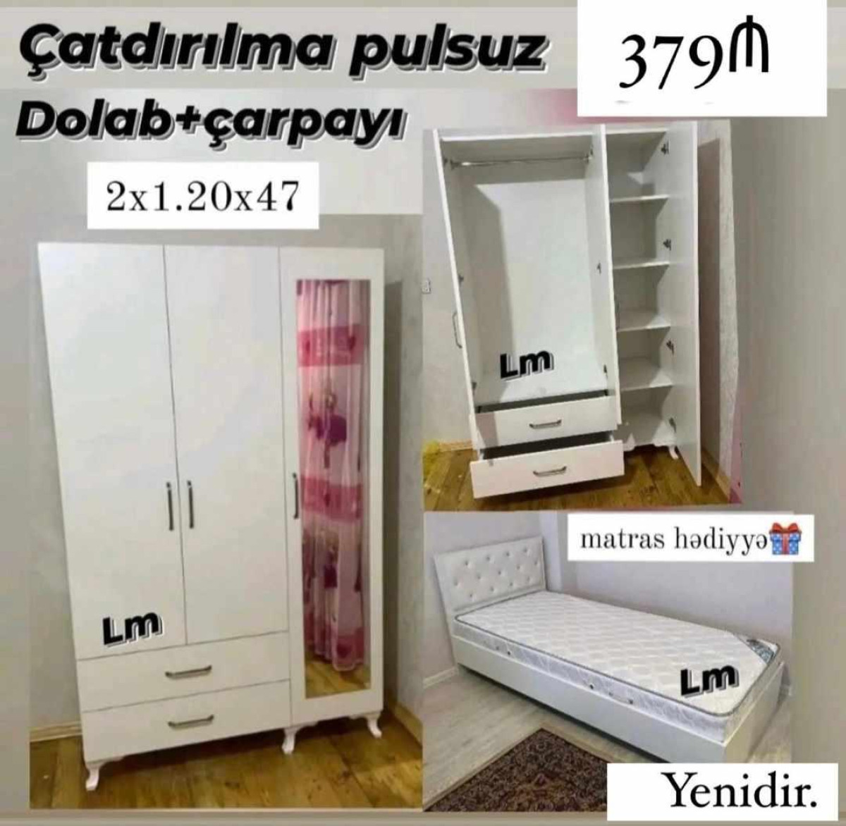 *Gənc oda🤴👸 DOLAB+ÇARPAYI*_ 💥 Yeni və sifarişlə Qiymət :