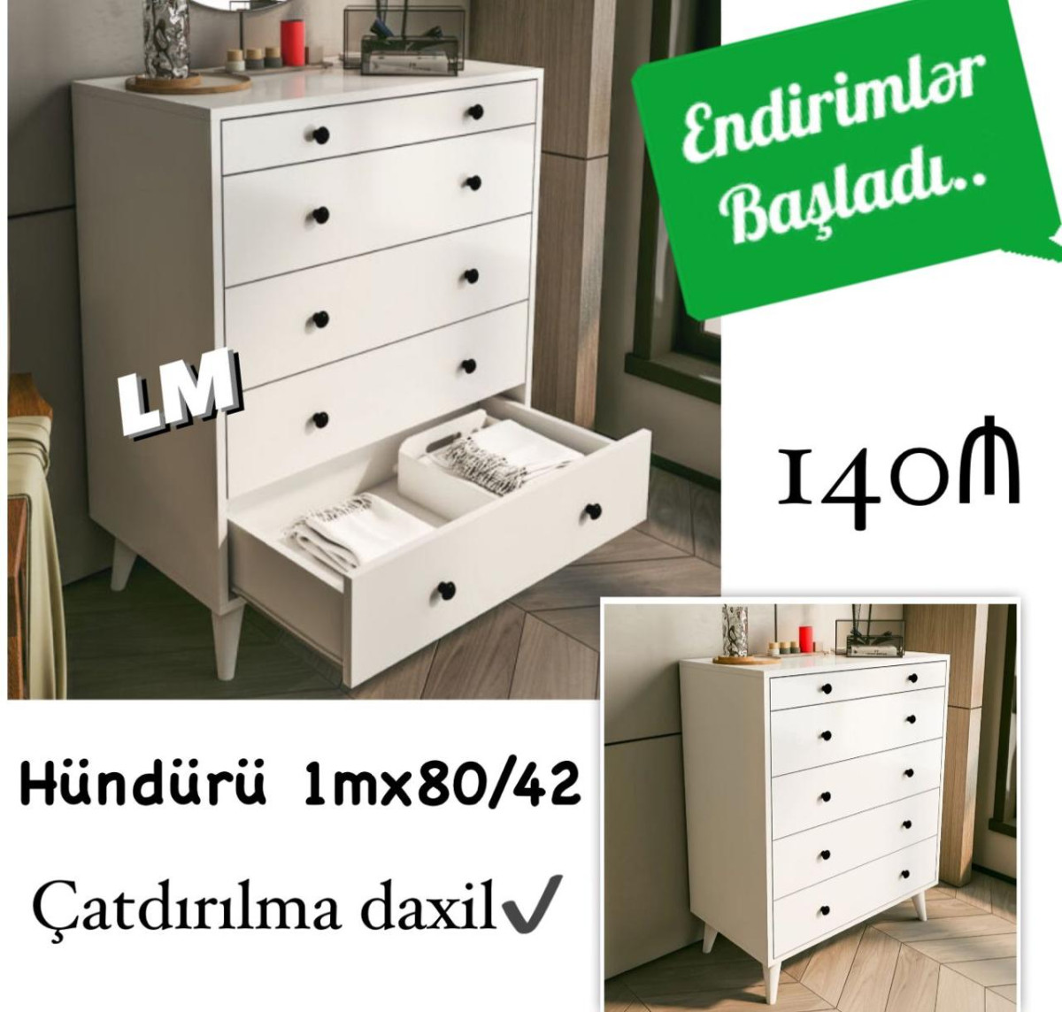 _*Yeni komodlar*_ *Yeni və sifarişlə💫* Qiymət : *140₼*