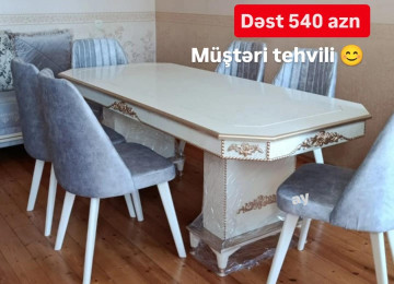*Masa desti 540AZN* 🔹 MDF masa — 93×2 🔹 6 ədəd stul 🔹 Rəng