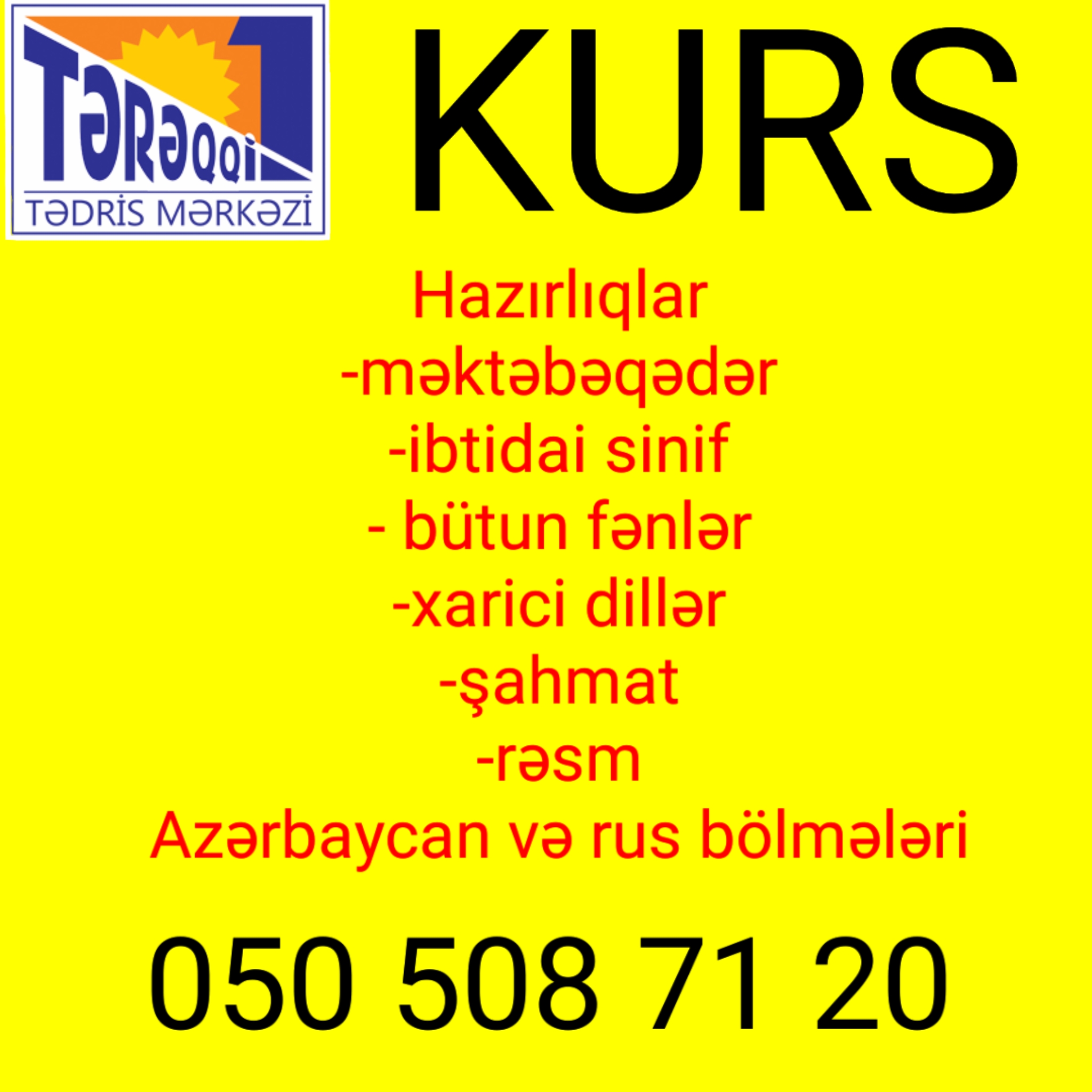 Məktəbəqədər və ibtidai sinif hazırlığı Azərbaycan və rus