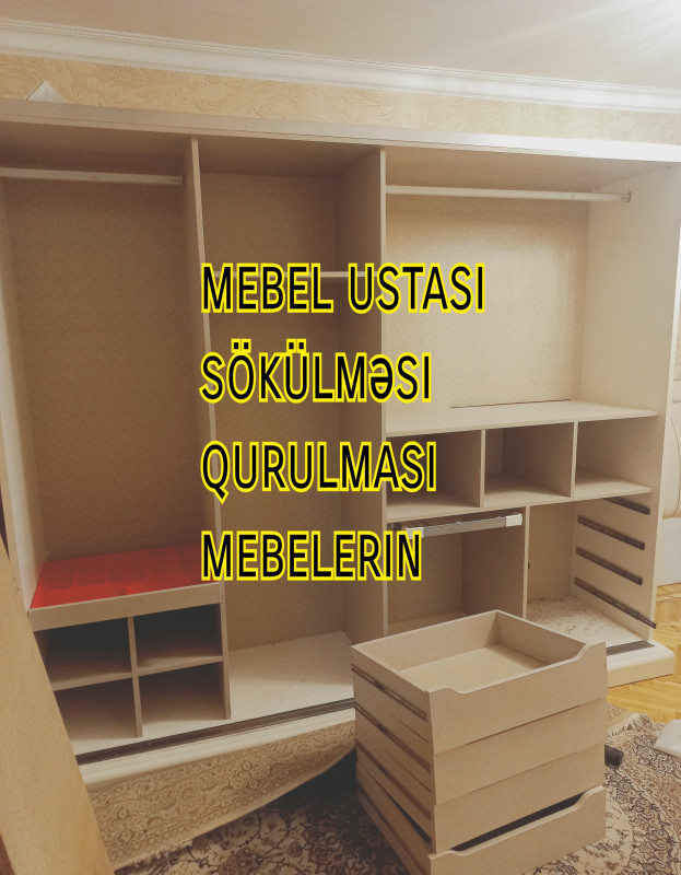 mebelerin sökülüb pakovkalanması daşınması quraşdırılması.