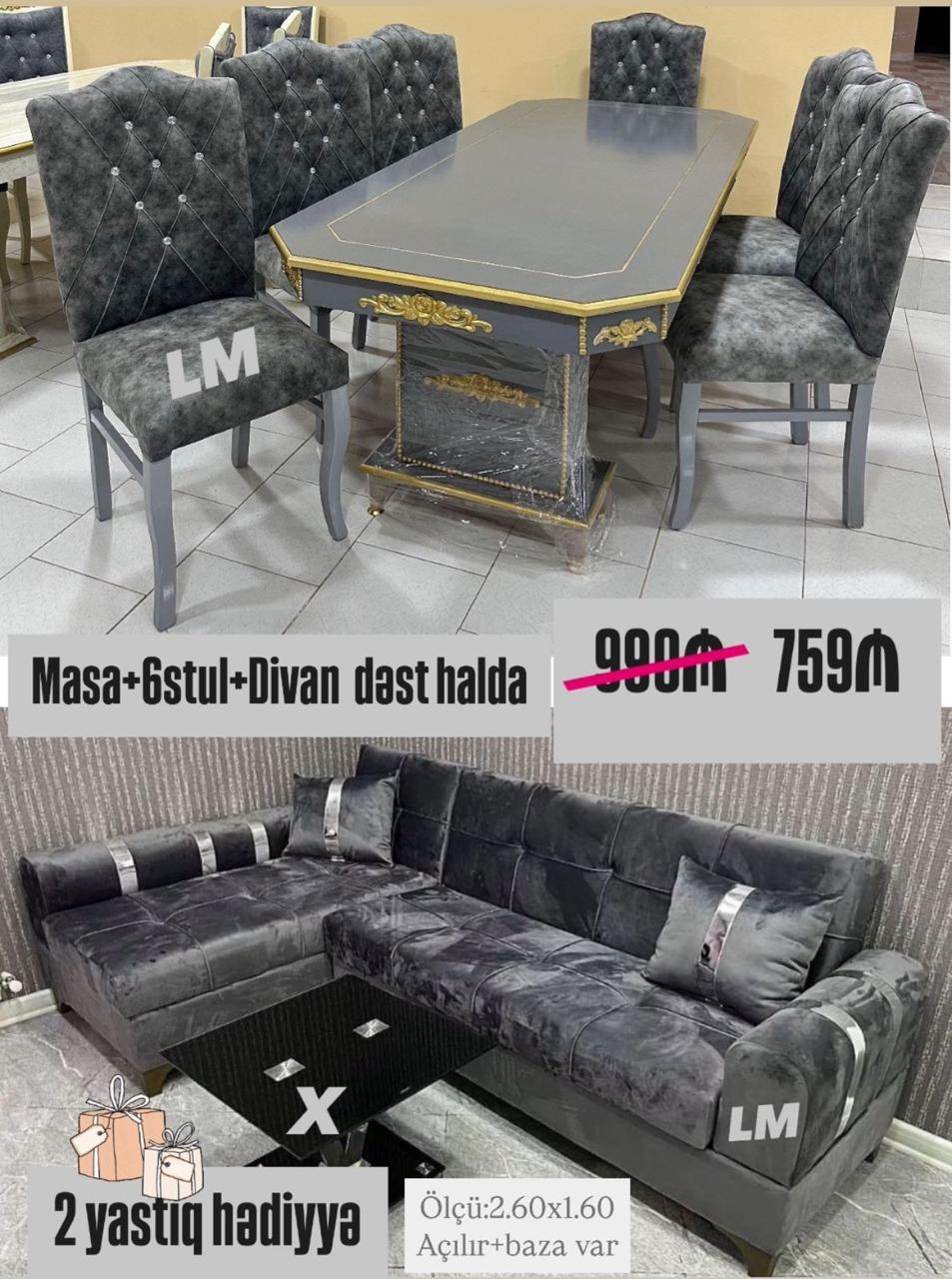 *👑Divan+ Masa dəsti👑* Sifarişlə hazırlanır. Dəst şəkildə :