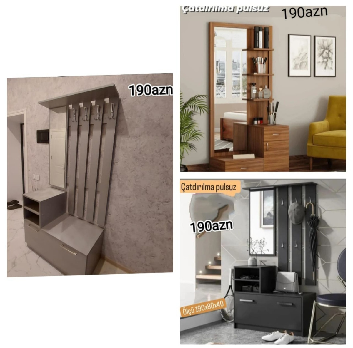 Dəhliz dolabı Sifarişlə hazırlanır Rəng seçimi var Qiyməti