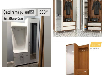 Dəhliz dolabı Sifarişlə hazırlanır Rəng seçimi var Qiyməti