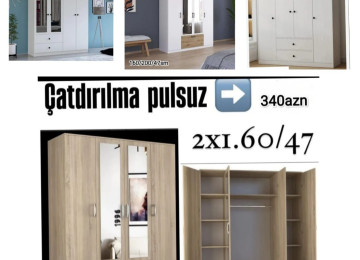 4Qapili dolab Sifarişlə hazırlanır Rəng seçimi var Ölçü