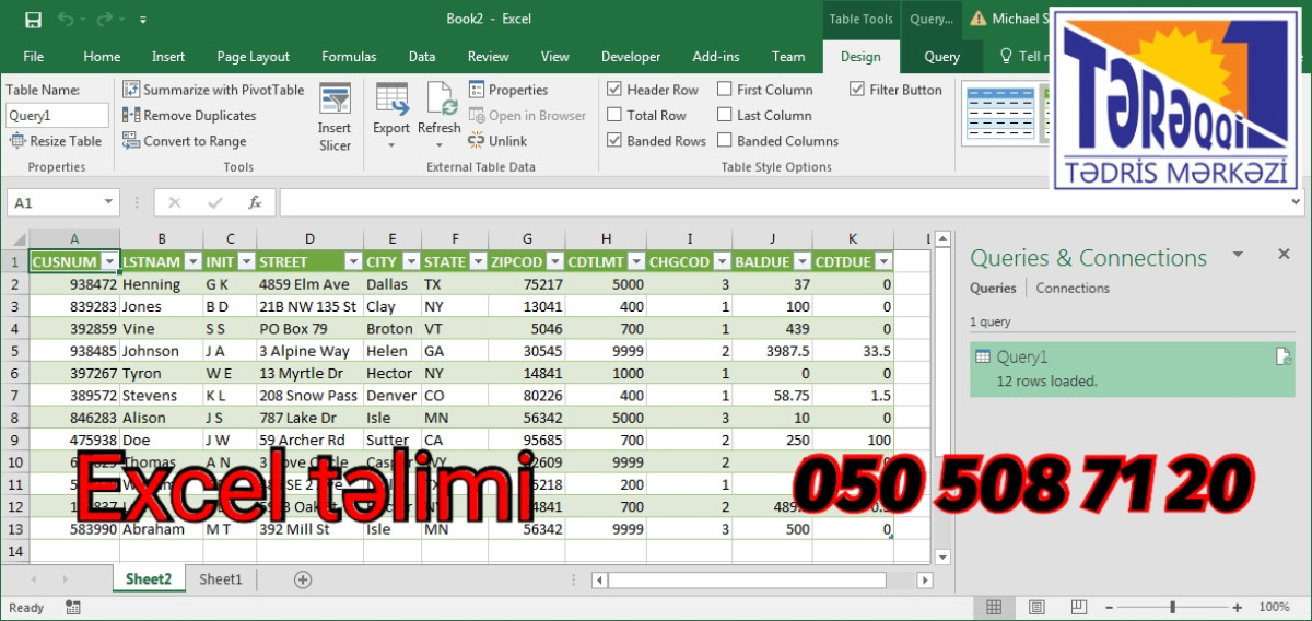 Excel bilmədən iş olmaz Məlumatları asan idarə et