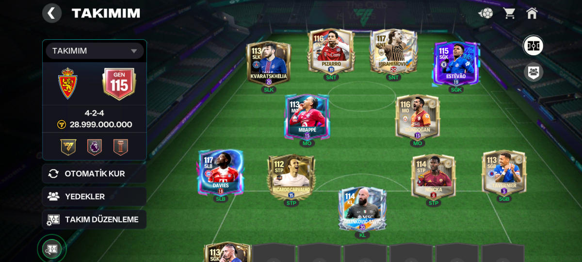 FC Mobile hesabı 115 gen,37 svy hesabdır.Deyerinden ucuz