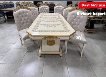 🪑 *Masa dəsti (stol + stul)* 📏 Ölçü: 93×2 🪑 6 ədəd oturacaq
