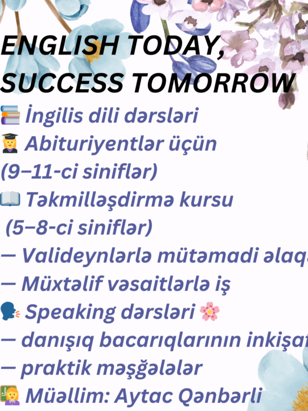 📚 5–11-ci sinif şagirdləri üçün ONLINE İngilis dili