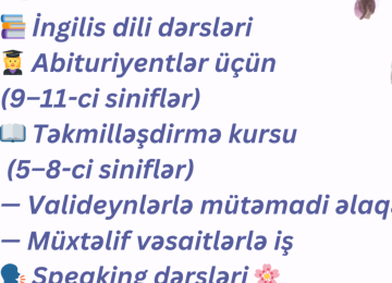 📚 5–11-ci sinif şagirdləri üçün ONLINE İngilis dili
