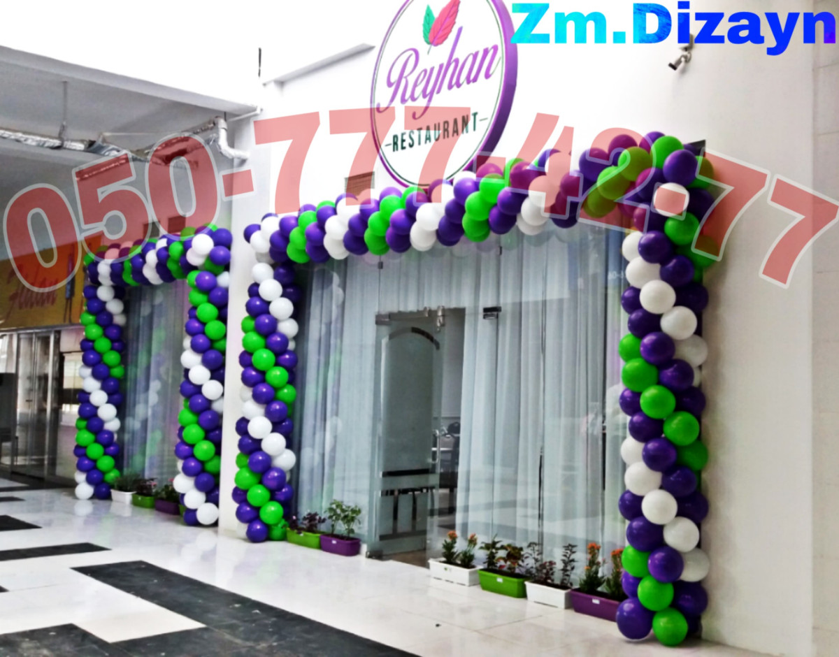 Dekor şarlar. Sharlarla dekor. Magaza shar. Qapi qiraginda