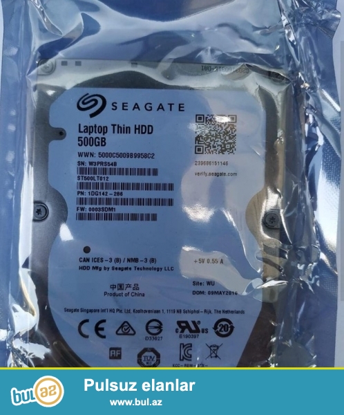 500gb notebok hardiskleri 5400rpm Orijinal Seagate