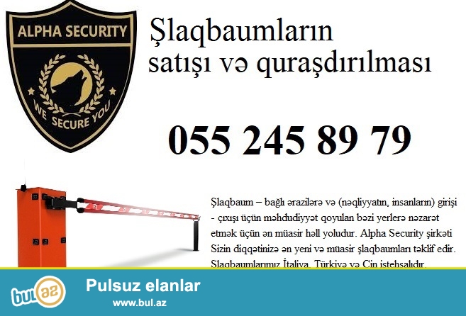 ✺ Slaqbaum – barrier sistemi ✺ 055 245 89 79✺ Alpha sirketi